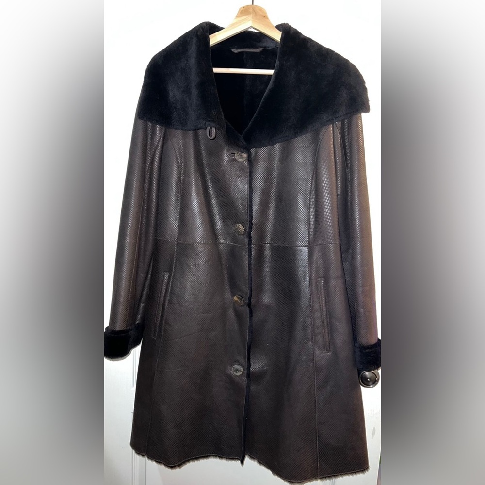 Vintage Armani Collezioni Lamb Leather Coat